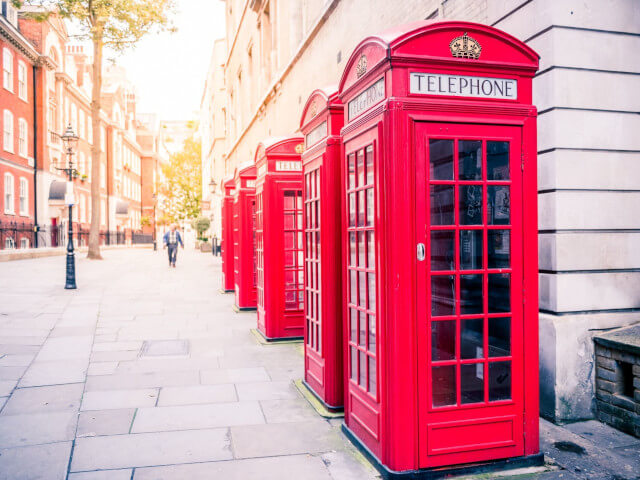 イギリスの電話ボックス
